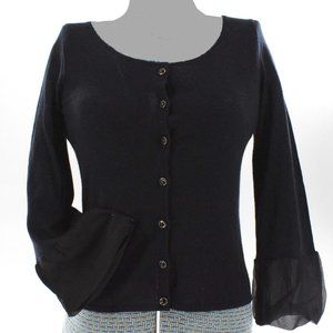 Anthropologie Moth Cardigan with Frill Sleeves S